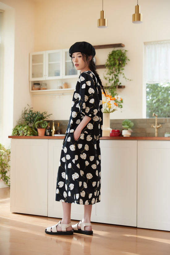 100% Cotton Soccer Material Floral Print Skirt