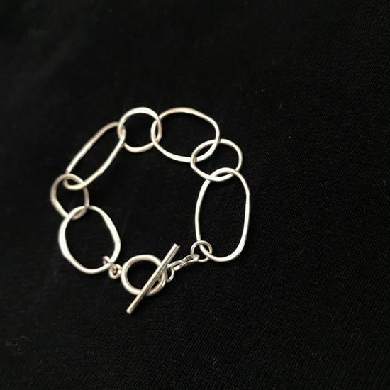 size order possible》[silver950]silver deformed hoop bracelet bangle