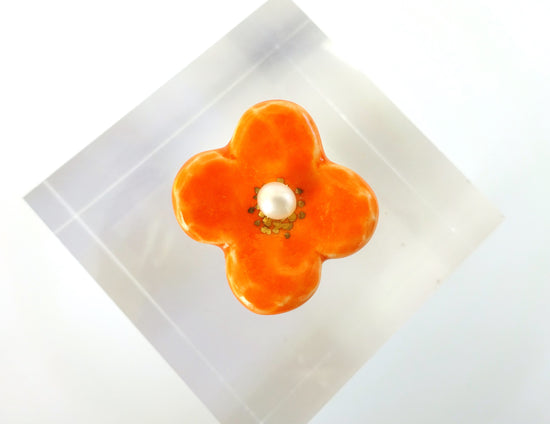 Small Flower Brooch Orange