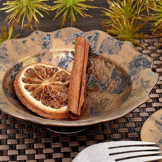 Gold Tataki Kikyo small bowl, gold type, Japanese tableware, medium bowl, made in Japan, Minoyaki, stylish, modern