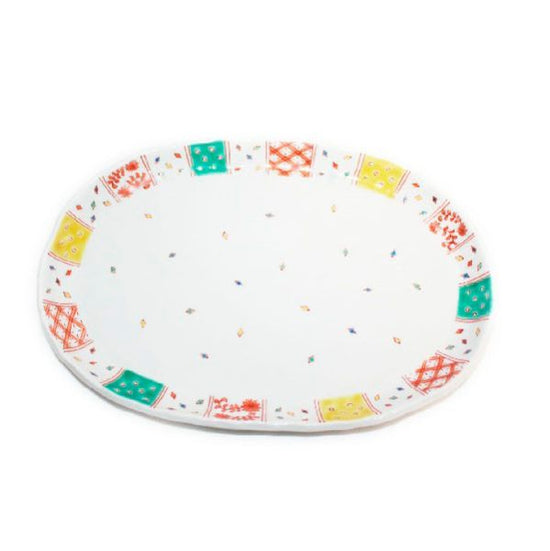 [Eisyou] Shakuichi oval dish, small pattern