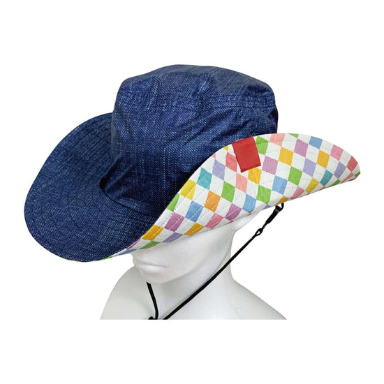 [Fes Hat]dullbo Dullbo -All-weather Hat - Denim & Checkered