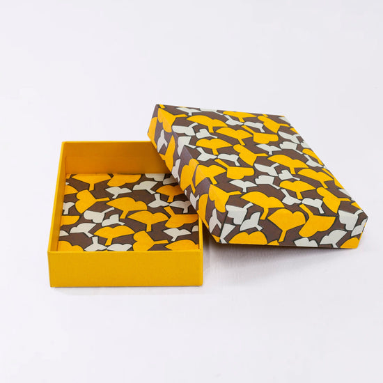 Kyoto Hand-dyed Japanese paper, small container (Gingko)