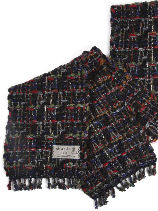 Handwoven tweed scarf | mid ♭135 [made with apparel leftover yarn]