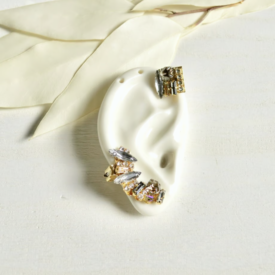 Stone Ear Cuff EARTH Clip-on earrings / Pierced earrings
