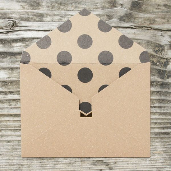 [Kraft × Dot Black] Stylish Envelope with Card HCA04A (set of 5)
