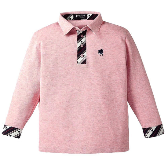 Baby / child polo shirt, long sleeves - 13. Miracle Pegasus Pattern Organic Cotton (Pink & Blue) [Birth Gift].