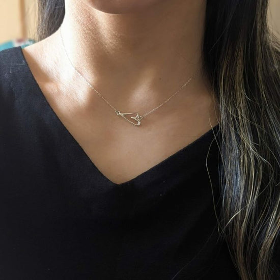 *Cloud of hearts* fluffy cute heart motif necklace (silver)