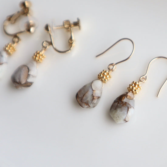 Copper Calcite pierce/earring