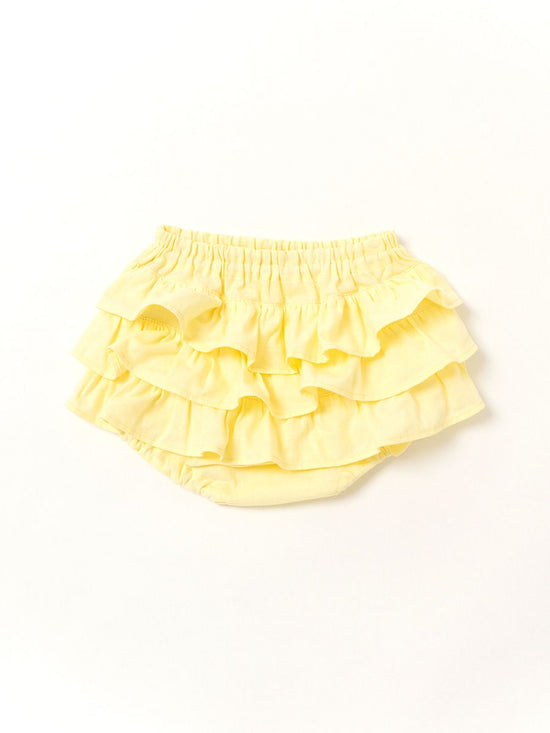 Frilled Pants Solid Chick Yellow