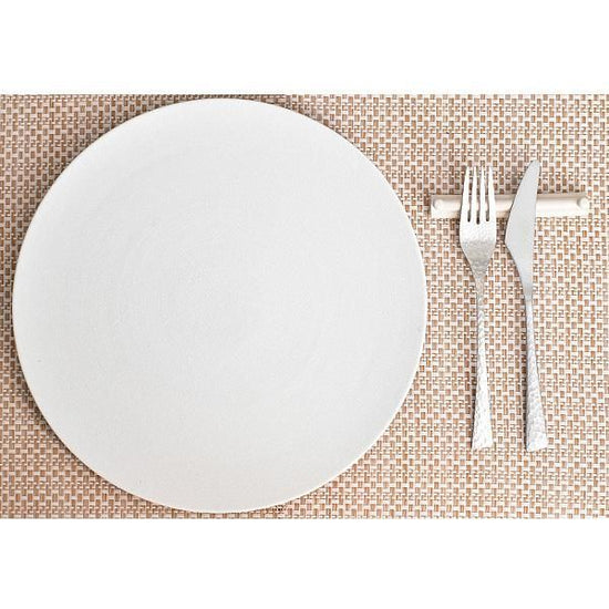 White Fuki Flat Plate 28cm White Japanese Tableware Round Large Plate, Made in Japan, Minoyaki, Stylish, Modern
