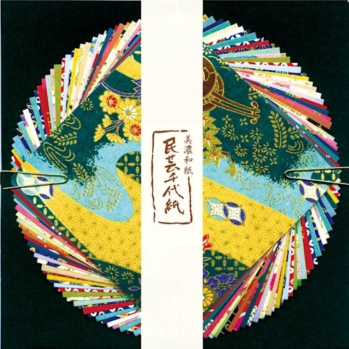 Furukawa Paper Works Folk Craft Chiyogami – Medium Size (40 Sheets: 20 Chiyogami + 20 Washi Sheets)