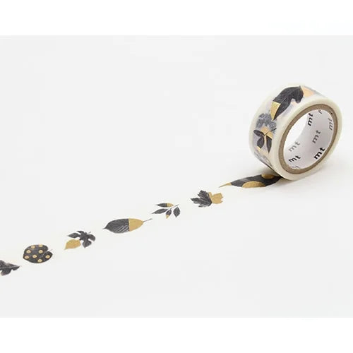 mt Masking Tape fab (Foil Stamp) – Leaves, 15mm×3m