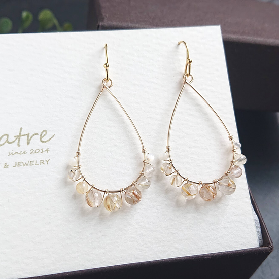 Rutile quartz Pierced earrings muse