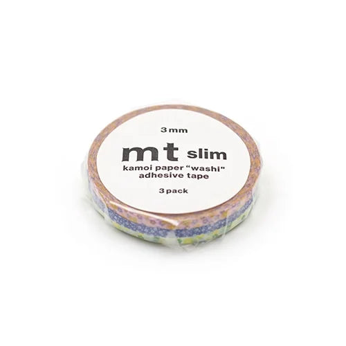 mt slim Masking Tape (Set of 3) – Flowers, 3mm×7m
