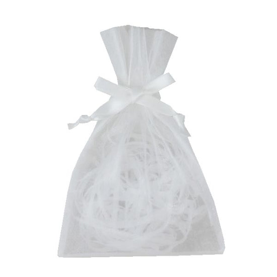 Organza Wrapping Drawstring Pouch S Size, 40 pieces per package, one side organza, back side non-woven pouch LS701-S1