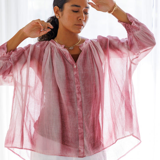 Pigment Dye Gathered Blouse