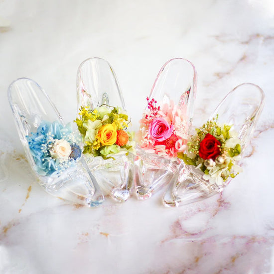 Flower arrangement - glass slipper <red>.