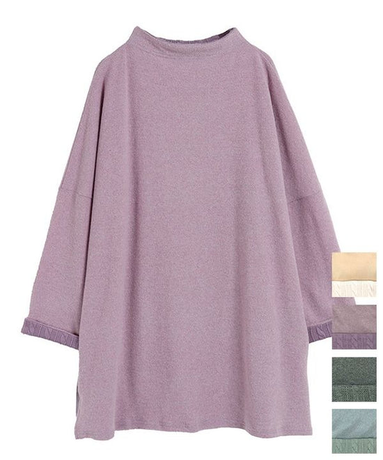 Dull pastel fluffy cut and sewn tunic 24W073