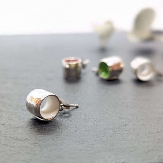 roll cake* 1 pair - Cute Pierced earrings (Silver Pierced earrings)