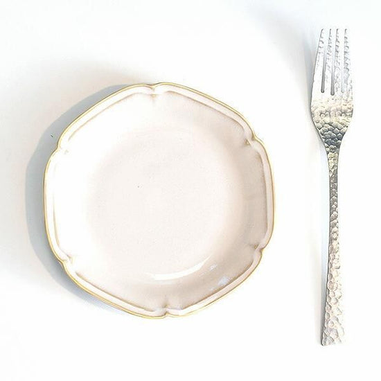 Ange 14cm dish, white type, Western tableware, round plate, made in Japan, Minoyaki, stylish.