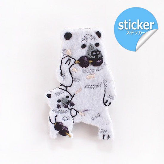 pokefasu pokefasu bear fukin embroidered felt sticker bear