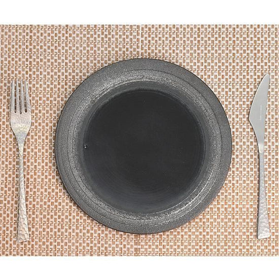 Carbonized Navy Flat M Black Japanese Tableware, Sashimi Bowl, Faceted, Made in Japan, Minoyaki