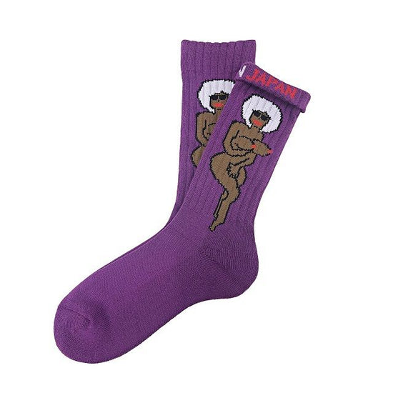 "Nude & TOUGH - purple-" Socks