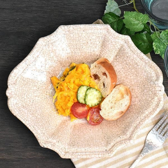 White Kanshiri Rhombus-shaped French Dish, Japanese Tableware, Oval Dish, Shaped Dish, Made in Japan, Minoyaki, Stylish, Modern