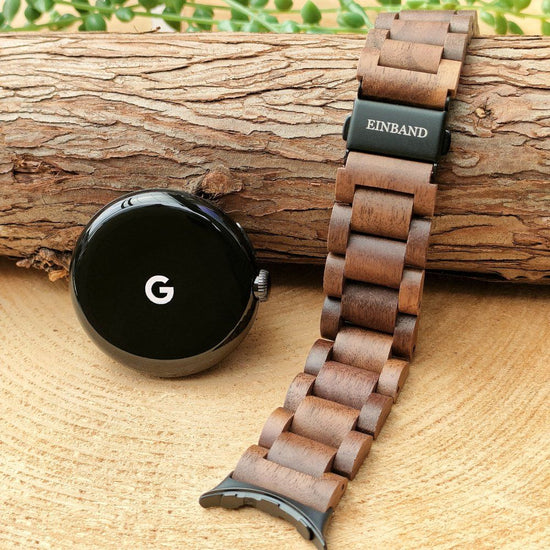 EINBAND Google Pixel Watch Natural Wood Band Walnut