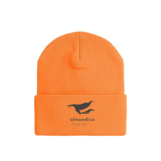 Cuff knit cap orange "Humpback whale parent-child bond" type A