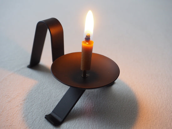 Cute Black Iron Candlesticks with a shape like a musical note (fine wick type)
