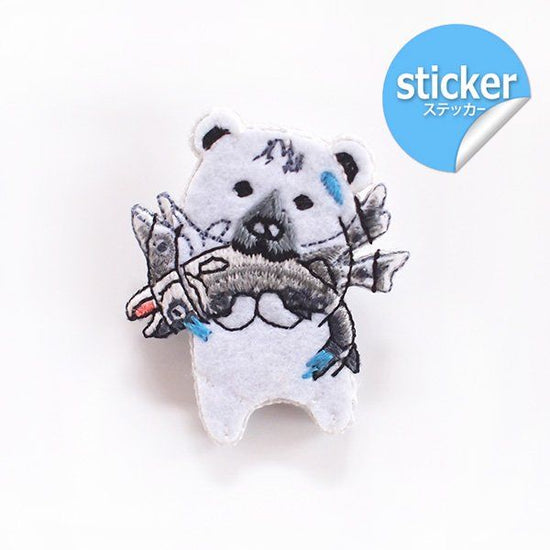 pokefasu pokefasu pichikuma embroidered felt sticker bear