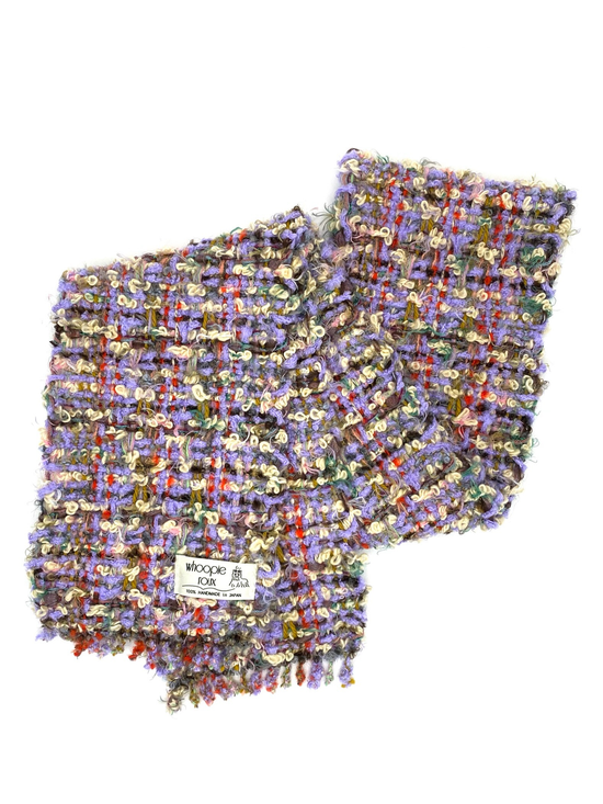 Handwoven tweed scarf | mid ♭112 [made with apparel leftover yarn]