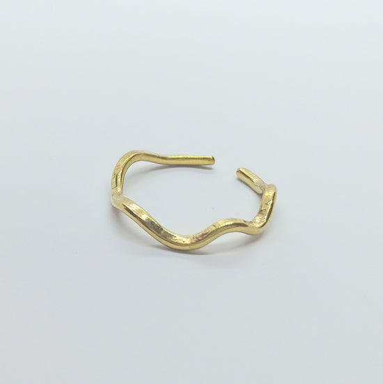 *frill ear cuff* -brass- (2-way ear cuff and ring)