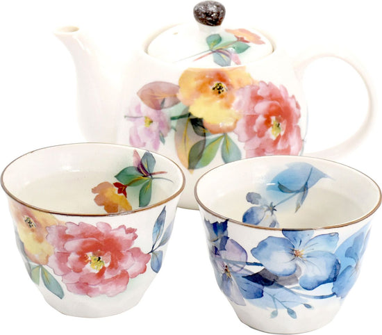 Rainbow Flower Pair Pot Tea Set