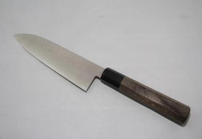Towa Hakkaku (Hammered Specification) Santoku Knife 18cm Gray