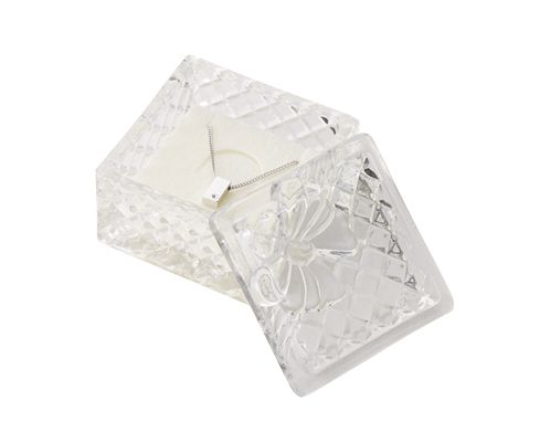 Glass Jewelry Box, 4 square, 12 pieces, AR-124