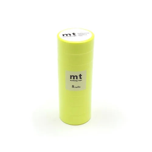mt Masking Tape 8P – Shocking Yellow (8 rolls), 15mm×7m