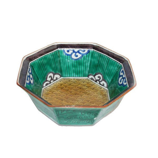 [Eisyou] Octagonal bowl with design of blue sea waves