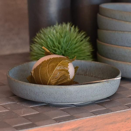 Cuisine Glaze Blue Spume S Blue Western Tableware, Round Plate, Made in Japan, Minoyaki