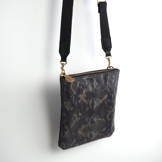 Zipper Mini Pochette (Python Pattern Leather) Genuine Leather Phone Shoulder Bag