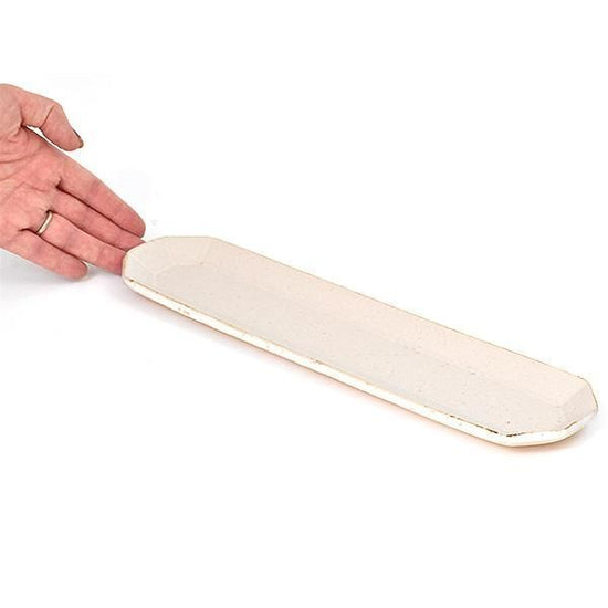 Angle White Long L White Tableware, Western Tableware, Deformed Plate, Made in Japan, Minoyaki, Cafe Style, Stylish