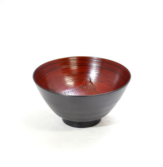 Yamanaka-Nuri Kasho-an Original Product Zelkova 4.3 Rice Bowl, Mitsuke Nuno Negoro SO-0576