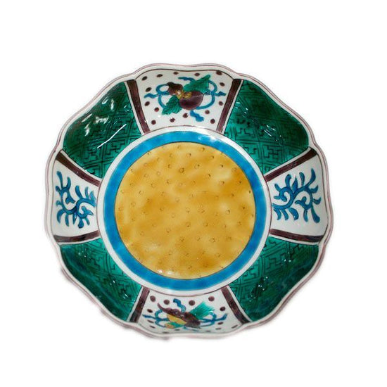 [Eisyou] 5"-wide flowerpot with blue hand-patterned treasures