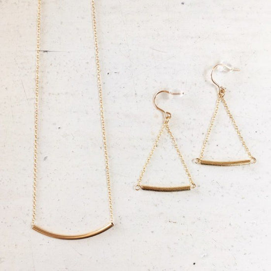 Tube triangle pierce/earring