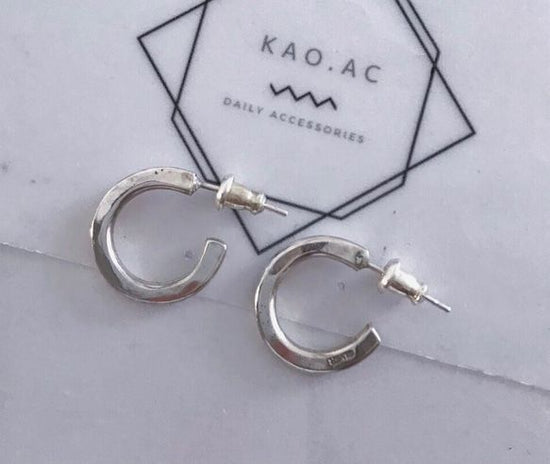 [silver950 ]Silver flat mini hoop Pierced earrings Clip-on earringsAllergenic, small, simple.