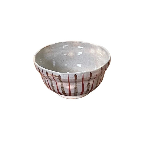 [Eisyou] Small bowl, iron-red, with azure glaze
