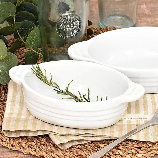 White Gratin M White Type Western Tableware, Ovenware, Gratin, Oven OK, Made in Japan, Minoyaki Gratin Dish