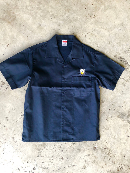 Open Collar Shirt (Navy)